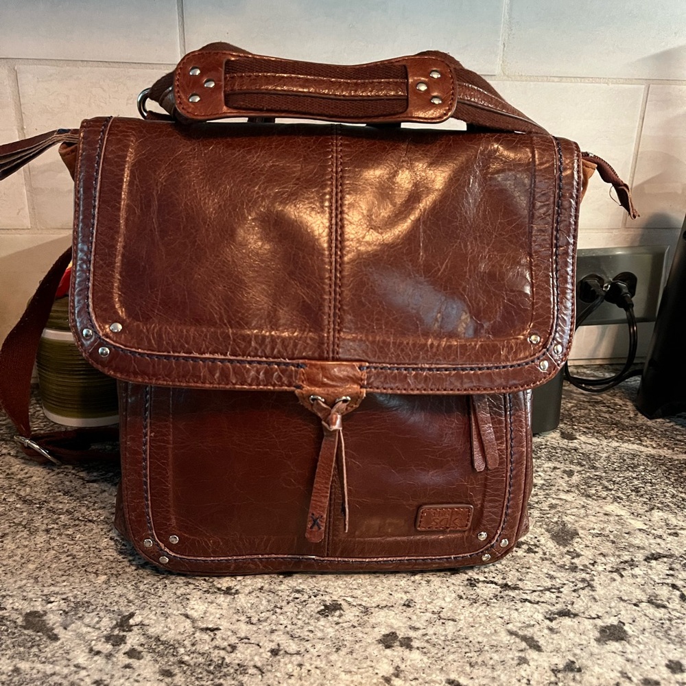THE SAK VENTURA BROWN GLAZED LEATHER BACKPACK OR CROSSBODY BAG